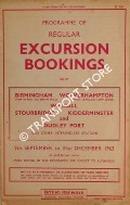 Programme of Regular Excursion Bookings from Birmingham, Wolverhampton, Walsall, Stourbridge, Kidderminster and Dudley Port, 9th September to 31st December 1963 by British Railways London Midland Region